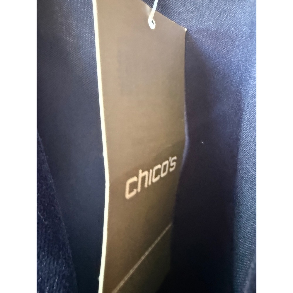 Chicos Size‎ 2 Moto Velvet Jacket Size L NWT Navy Blue Plush Short Velveteen - Picture 7 of 10